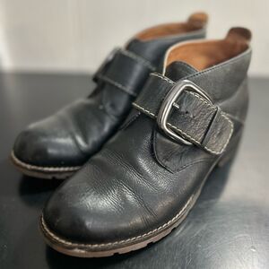Sofft Black Leather Boots Chelsea Ankle Booties Buckle Whimsigoth Boho Size 7.5
